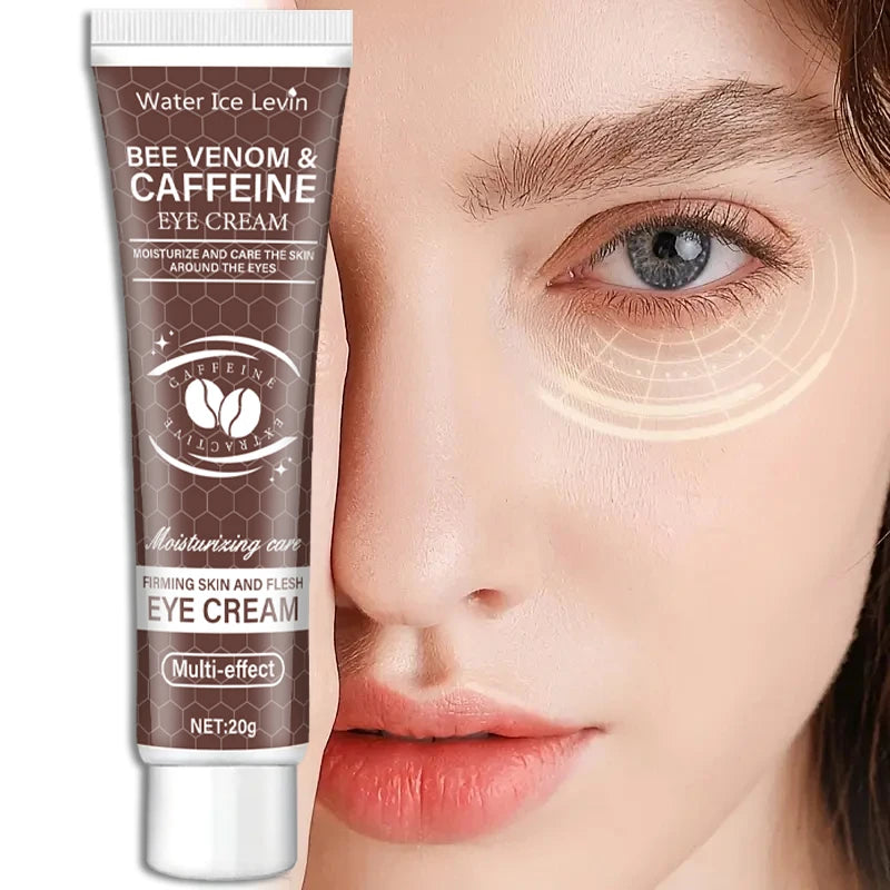 Bee Venom and Caffeine Eye Cream Suitable for All Skin Types - 20G, Deeply Nourishing and Firming, Contains Aloe Vera and Avocado, Alcohol-Free